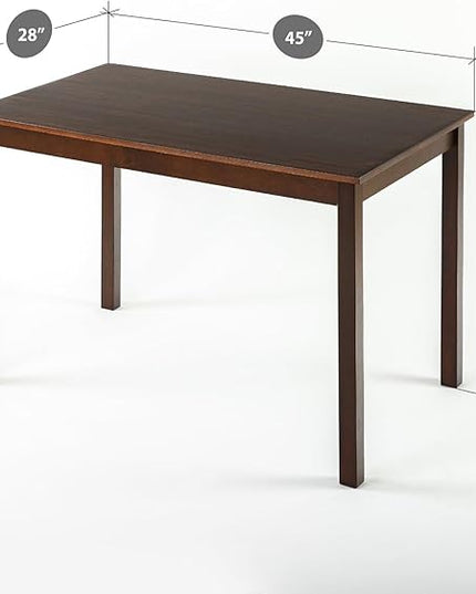 ZINUS Juliet Espresso Wood Dining Table, Table Only, 45 in x 28 in x 29 in - LeafyLoom