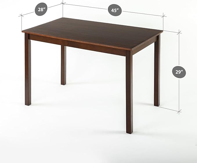 ZINUS Juliet Espresso Wood Dining Table, Table Only, 45 in x 28 in x 29 in - LeafyLoom
