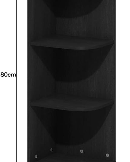 Furinno Pasir 3-Tier Corner Open Shelf Bookcase, Blackwood - LeafyLoom