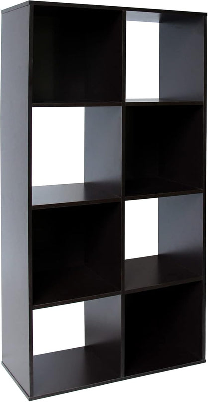 PACHIRA E-Commerce US 8 Cube Storage Organizer, Unit Shelf, Wooden Closet Cabinet, Bookshelf Rack in Study, each cube11.22, DARK BROWN - LeafyLoom