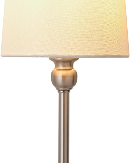 Cordless LED Table Lamp, 6000mAh Rechargeable Bedside Night Lamp for Bedroom, Portable Touch Stepless Dimmable Battery Operated Lamp, Ambient Light for Patio Restaurant(Brushed Nickel S) - LeafyLoom