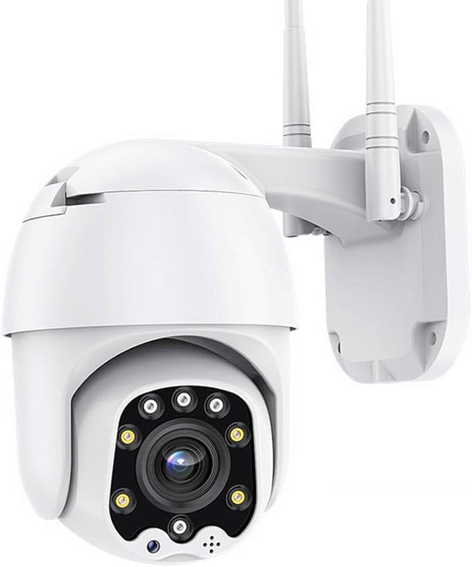 Outdoor PTZ WiFi IP Security Camera 1080P Home Surveillance Camera Pan/Tilt Two-Way Audio Motion Detection Color Night Vision Auto Tracking CamHiPro APP AT-200DW Alptop
