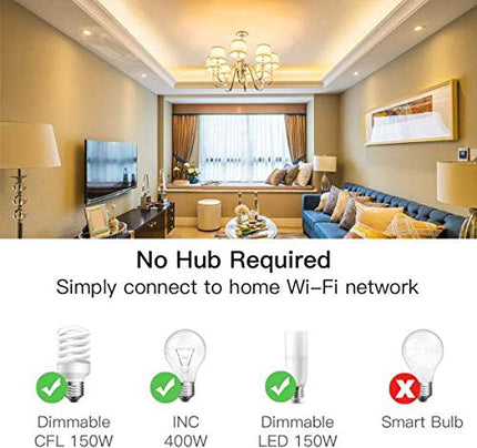 TREATLIFE Smart Dimmer Switch 4 Pack, Smart Light Switch Works with Alexa and Google Assistant, Neutral Wire Needed, 2.4Ghz Wi-Fi, Schedule, Remote Control, Single Pole, FCC Listed TREATLIFE
