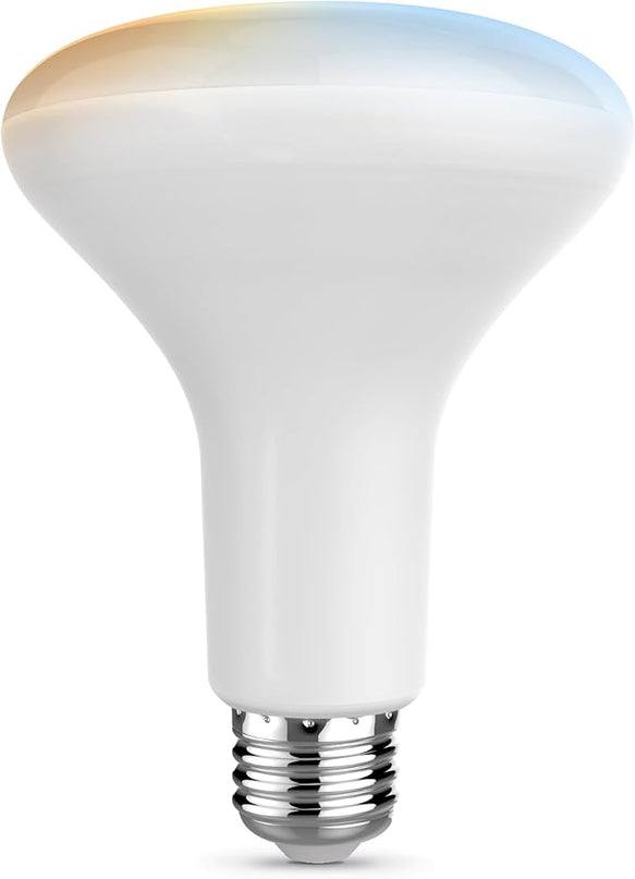 Feit Electric BR30 Smart LED Light Bulb, 60W Equivalent, Tunable White, Wi-Fi Enabled, Alexa & Google Home Compatible, E26 Base, 90+ CRI, Non-Dimmable, 800 Lumens, 25,000-Hour Lifetime, BR30/CCT/CA/AG FeitElectricCompany