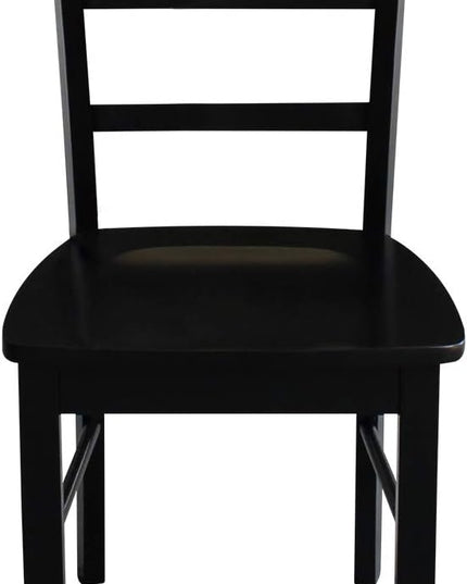 International Concepts Pair of Madrid LadderBack Chairs, Black - LeafyLoom