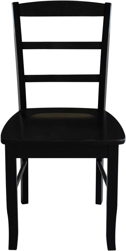 International Concepts Pair of Madrid LadderBack Chairs, Black - LeafyLoom