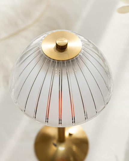 Cordless Table Lamps for Home,Table,Dining Room, Gold Rechargeable Lamps, USB Charge 12'' Tall LED Brass Portable Outdoor Indoor Table Lamp with Built-in Dimmer (Gold) - LeafyLoom