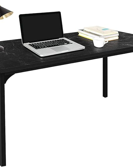 HealSmart Home Office Computer Desk Ideal for Work Study, Writing, or Gaming Size, Thickened 47 Inches, Black - LeafyLoom