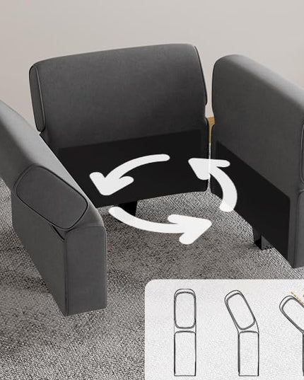 Modular Sectional Sofa, Convertible Sectional Couches for Living Room L Shaped Sofa Couch with Storage Ottoman, High Supportive 6 Seats Reversible Sectionals 113'' with Chaise, Dark Grey - LeafyLoom