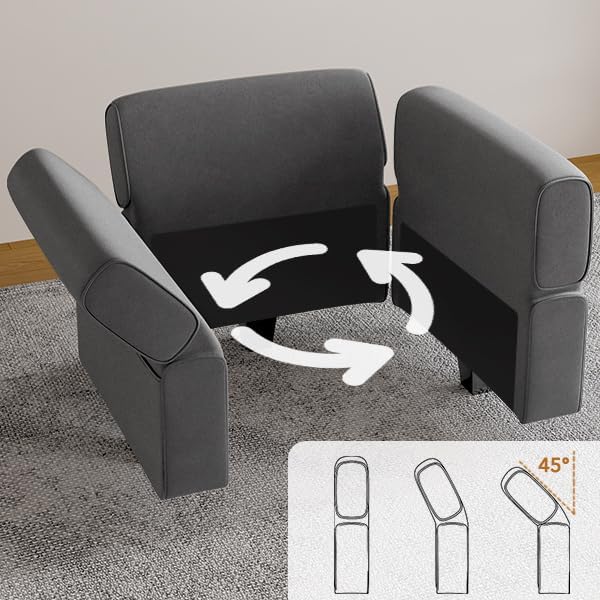 Modular Sectional Sofa, Convertible Sectional Couches for Living Room L Shaped Sofa Couch with Storage Ottoman, High Supportive 6 Seats Reversible Sectionals 113'' with Chaise, Dark Grey - LeafyLoom