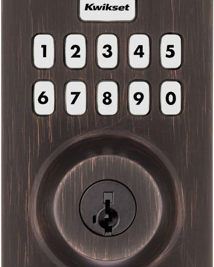 Kwikset Home Connect 620 Smart Lock Deadbolt with Z-Wave Technology, Works with Ring Alarm, Samsung Smartthings and More, Z-Wave Hub Required, Contemporary Design in Venetian Bronze Kwikset