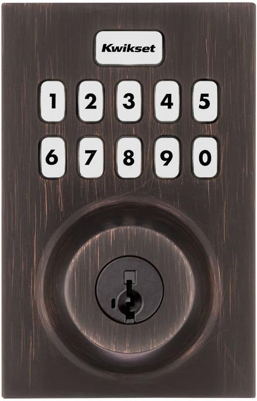Kwikset Home Connect 620 Smart Lock Deadbolt with Z-Wave Technology, Works with Ring Alarm, Samsung Smartthings and More, Z-Wave Hub Required, Contemporary Design in Venetian Bronze Kwikset