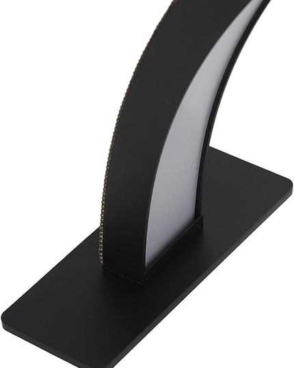 Dioche Half Moon LED Desk Lamp, 25W Black 3000K‑6000K Rhinestone Half Moon Desktop LED Lamp for Nail Art, Tattoo 100‑240V (US Plug) - LeafyLoom
