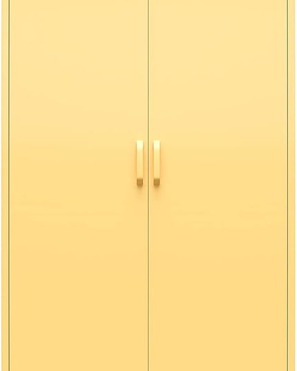 Novogratz Cache Tall 2 Door Metal Locker Cabinet, Yellow - LeafyLoom