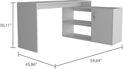 NicBex Kimberly-DW-00045-LWJ Home Office Desks, 45.86"x59.64"x30.11", White - LeafyLoom