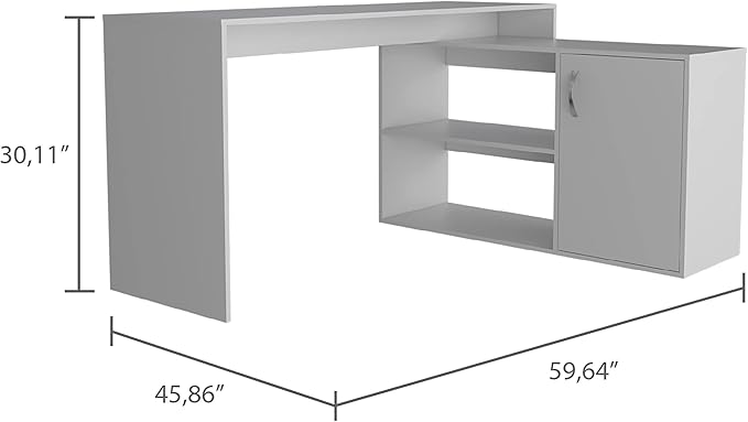 NicBex Kimberly-DW-00045-LWJ Home Office Desks, 45.86"x59.64"x30.11", White - LeafyLoom