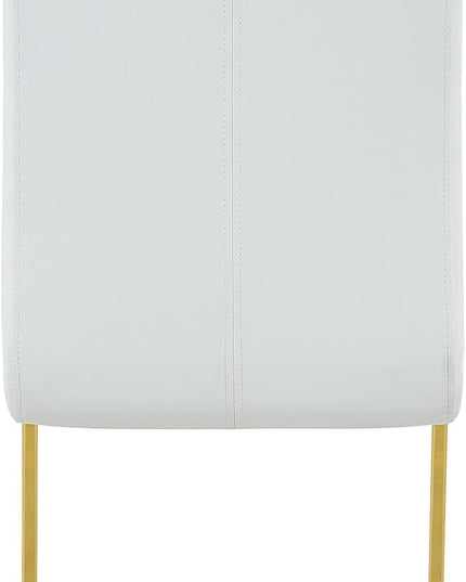 Modern Dining Chairs Set of 2, Side Dining Room Chairs with Golden Legs, Kitchen Chairs with Faux Leather Padded Seat High Back, Chairs for Dining Room,Kitchen, Living Room White - LeafyLoom