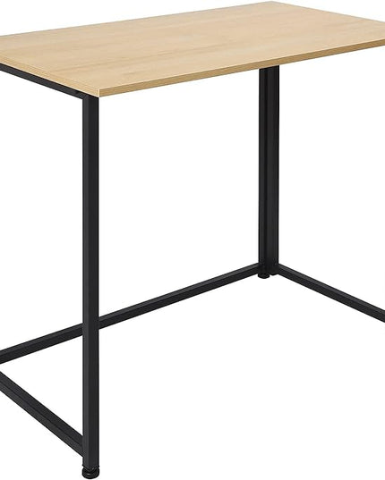 Leopard Outdoor Products Folding Computer Desk for Small Spaces, Space-Saving Home Office Desk, Foldable Computer Table, Laptop Table, Writing Desk, Compact Study Reading Table (Black/Nordic Walnut) - LeafyLoom