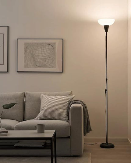 Floor Lamp Shade 2 Pack Torchiere Lamp Shades Replacement, 10 inch Diameter, 1.65 inch Fitter, Plastic Bowl White Lamp Shades for Floor Lamps Upright - LeafyLoom
