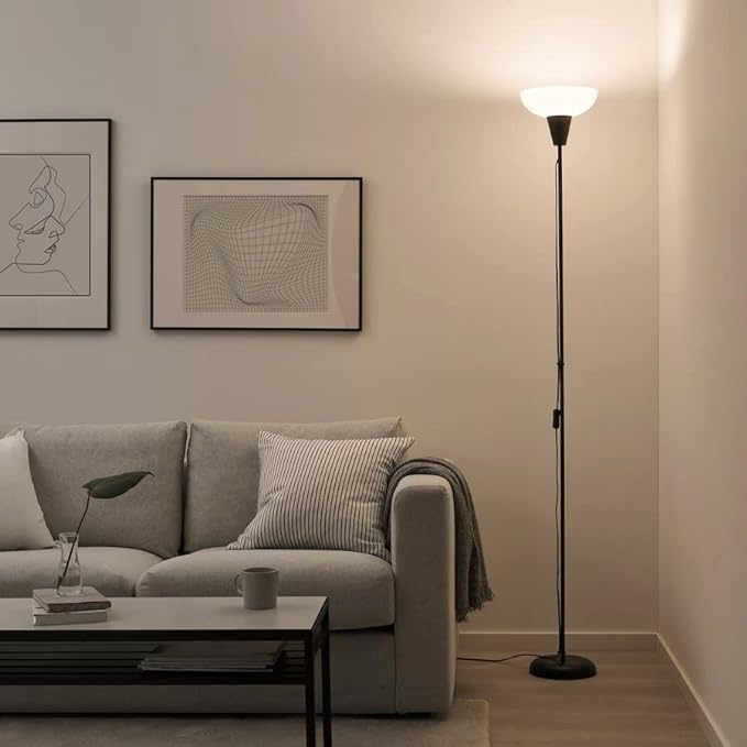 Floor Lamp Shade 2 Pack Torchiere Lamp Shades Replacement, 10 inch Diameter, 1.65 inch Fitter, Plastic Bowl White Lamp Shades for Floor Lamps Upright - LeafyLoom