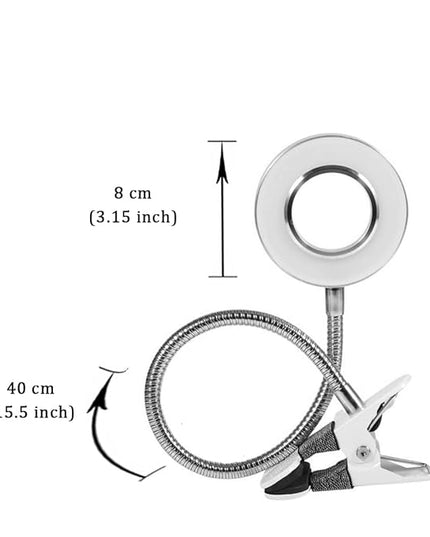 Clip on Lamp Pinkiou Desk Lamp with Clamp for Night Reading Nail Art Makeup Salon LED USB Book Light Clip Clamp Lamp 360°Flexible Gooseneck Bed Lamp 3 Color Models - LeafyLoom