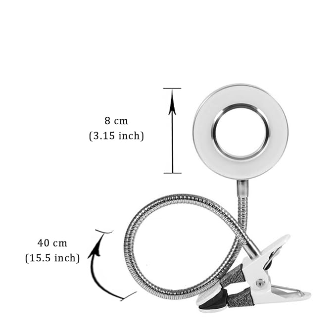 Clip on Lamp Pinkiou Desk Lamp with Clamp for Night Reading Nail Art Makeup Salon LED USB Book Light Clip Clamp Lamp 360°Flexible Gooseneck Bed Lamp 3 Color Models - LeafyLoom