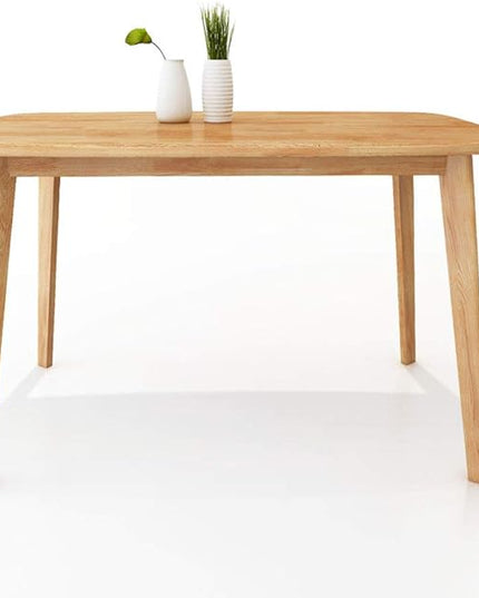 Mid Century Modern Real Solid Wood Dining Table, Working Desk,47 Inch,Natural… - LeafyLoom