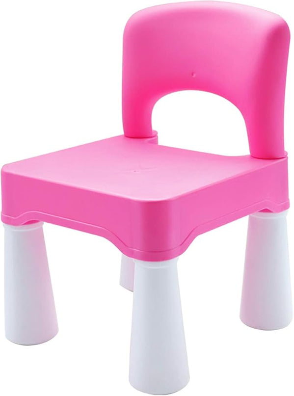 burgkidz Plastic Kids Chair, Durable and Lightweight, 9.3" Height Seat, Indoor or Outdoor Use for Toddlers Boys Girls Aged 3+ (Pink) - LeafyLoom