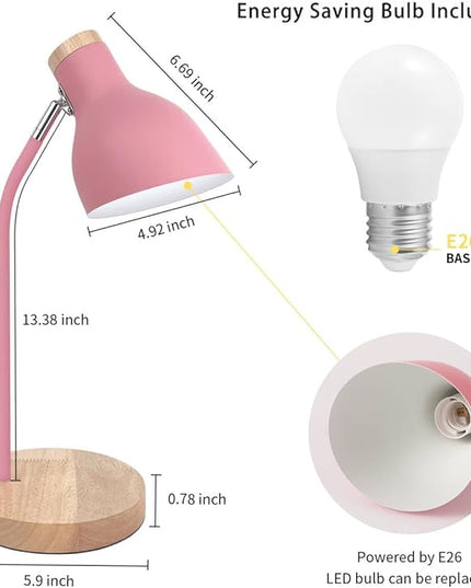 Himmel Desk Lamp, Adjustable Metal Table Lamp, Children's Table Lamp for Bedroom, Living Room, E27 Socket Reading Next to Lamp (White) - LeafyLoom