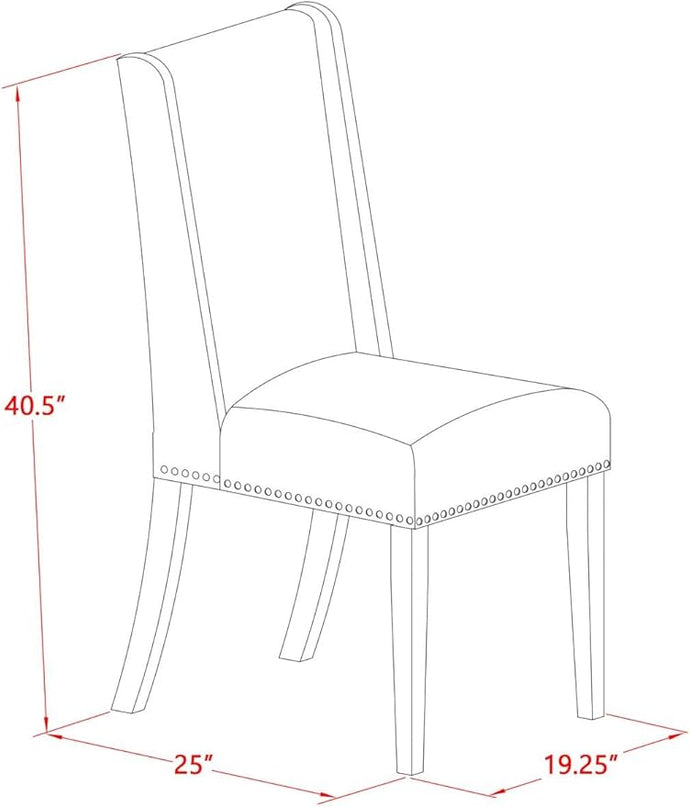 East West Furniture NOFL5-BLK-21 5 Piece Dinette Set for 4 includes a Rectangle Dining Room Table with Butterfly Leaf and 4 Blue Linen Fabric Upholstered Chairs, 32x54 Inch - LeafyLoom