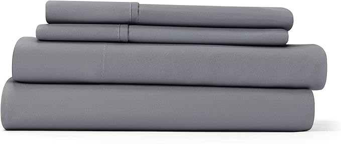 Linen Market Bed Sheets for Twin Size Bed (Gray) - Sleep Better Than Ever with These Soft and Cooling Twin Sheets - Deep Pocket Fits 16" Thick Beds - 3 Piece Twin Sheet Set - LeafyLoom