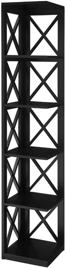 Convenience Concepts Oxford 5 Tier Corner Bookcase, Black - LeafyLoom