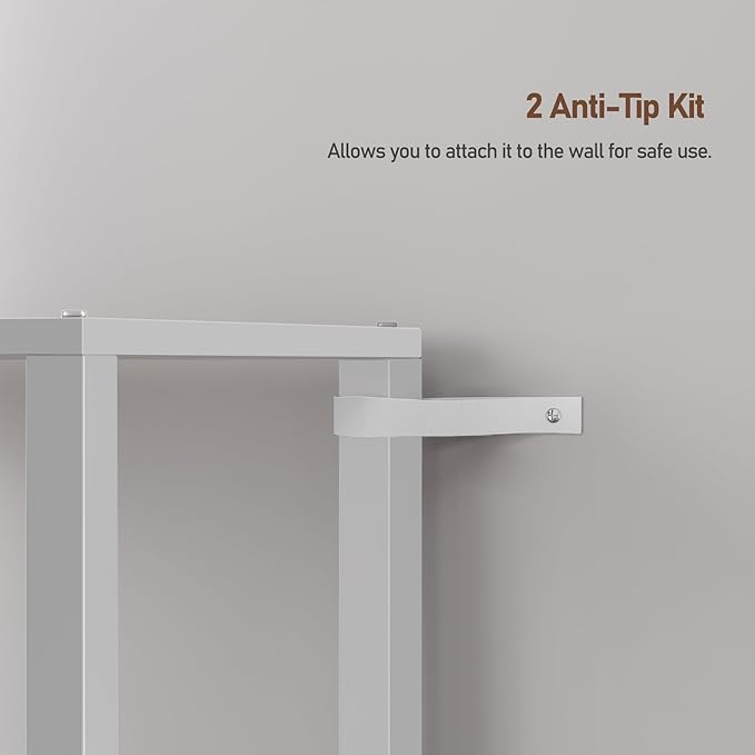TUTOTAK Bookshelf, 5-Tier Tall Book Shelf, Narrow Bookcase for Small Space, DIY Stackable Bookshelf, for Living Room, Office, Study, Entryway, Industrial, White BS01BW005 - LeafyLoom