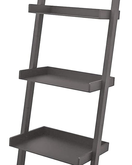 Kiera Grace Providence Hadfield 5 Tier Ladder Shelf, Leaning Bookshelf Storage Rack for Home, Office, 18" x 67", Medium Grey - LeafyLoom