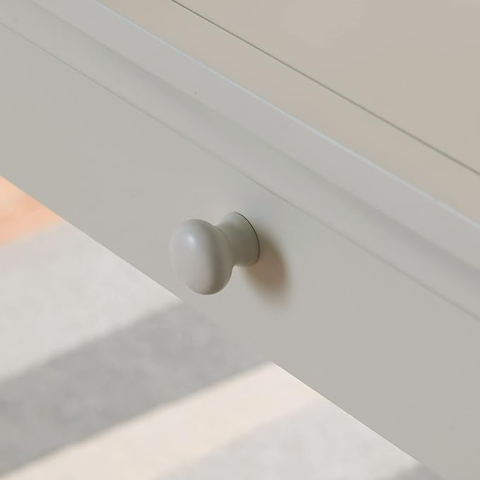 Leick Home Cottage White Turned leg Laptop Desk with Center Drawer, White - LeafyLoom