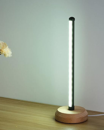 Modern Led Wood Table Lamp, 3-Color Temperature Bedside Lamp,Bedroom Bedside Night Light, Dimmable Led Lighting, Creative Home Decor, Unique House warmging Gift - LeafyLoom