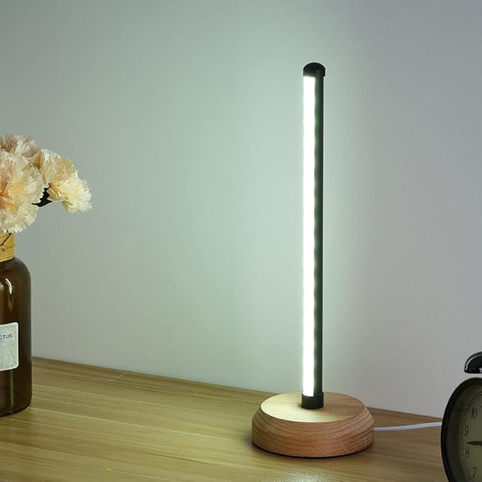 Modern Led Wood Table Lamp, 3-Color Temperature Bedside Lamp,Bedroom Bedside Night Light, Dimmable Led Lighting, Creative Home Decor, Unique House warmging Gift - LeafyLoom
