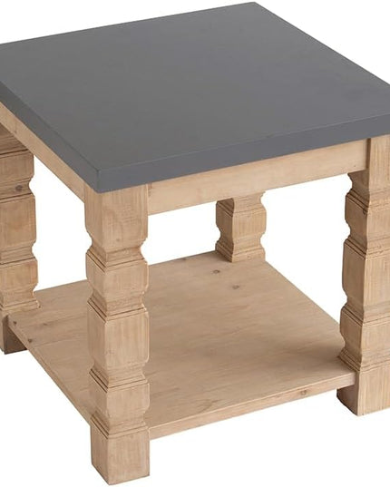 NicBex Coffee Table Wooden Coffee Table with Storage Square Center Tables with Open Bottom Shelf End Table for Living Room, Dining Room, Office, and Bedroom,23.8" W, Brown+Gray - LeafyLoom