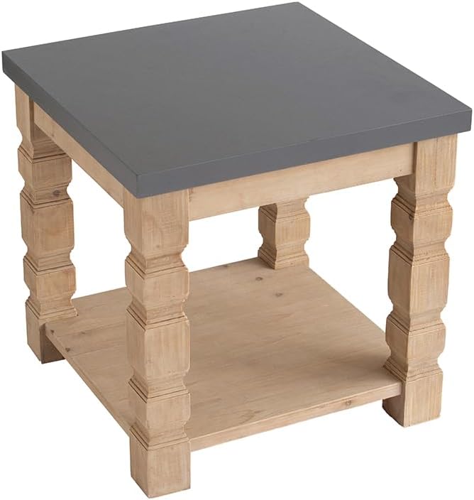 NicBex Coffee Table Wooden Coffee Table with Storage Square Center Tables with Open Bottom Shelf End Table for Living Room, Dining Room, Office, and Bedroom,23.8" W, Brown+Gray - LeafyLoom