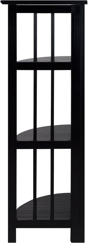 Casual Home 4 tier Corner Folding Bookcase, Black - LeafyLoom