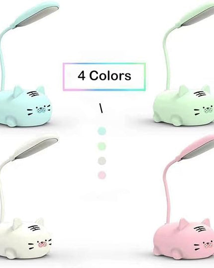 Kids Lamp, Cute LED Desk Lamp for Kids, Mini Animal Night Light, USB Rechargeable Flexible Cartoon Lamp Eye-Care Lighting for Bedroom (Tiger G, Green) - LeafyLoom