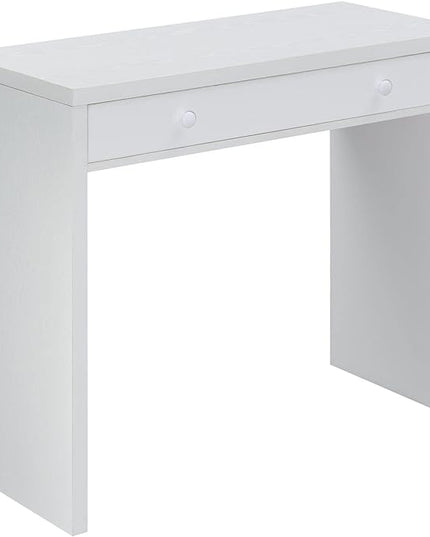 Convenience Concepts Northfield Desk with Drawer, White - LeafyLoom
