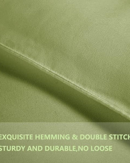 Queen Comforter Set 3 Pieces - Goose Down Alternative with 2 Pillow Shams - Extra Thick - Soft and Comfortable - Machine Washable (Queen,Green) - LeafyLoom