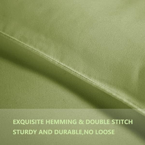 Queen Comforter Set 3 Pieces - Goose Down Alternative with 2 Pillow Shams - Extra Thick - Soft and Comfortable - Machine Washable (Queen,Green) - LeafyLoom