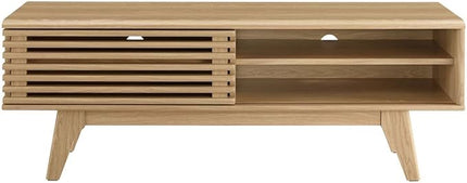 Modway Render Mid-Century Modern Low Profile 48 Inch TV Stand in Oak, 48" - LeafyLoom