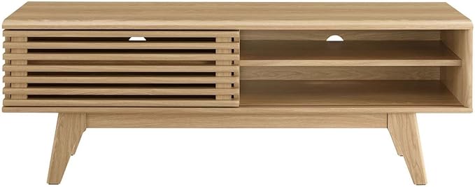 Modway Render Mid-Century Modern Low Profile 48 Inch TV Stand in Oak, 48" - LeafyLoom