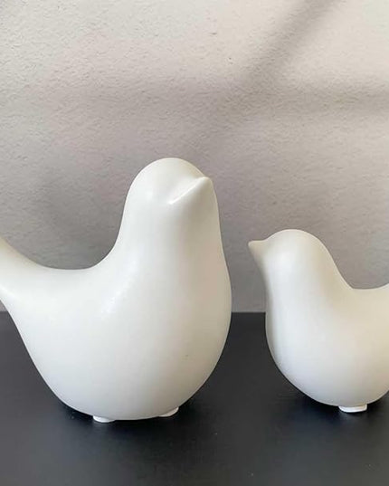 White Bedroom Decor Aesthetic, Ceramic Decor Birds White Decor for Shelves, Small Decor Items for Shelf Decor Accents, Decorative Birds Figurines Decorations for Living Room Table top Decor - LeafyLoom