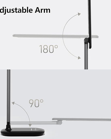 LED Desk Lamp, Table Lamp Reading Lamp with USB Charging Port, Desk Lamps for Home Office 1H Timer, Night Light, Study Lamp Desk Light for Bedroom. - LeafyLoom