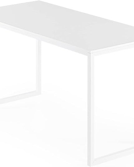 ZINUS Jennifer 55 Inch White Frame Desk / Computer Workstation / Office Desk / Easy Assembly, White - LeafyLoom