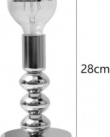 Simple Lamps,Unique Lamp Base Only,Mini Bedside Table Lamp Bases,E26 Edison Light Bulb Stand for Small Spaces,Minimalist Desk Lamps Set w/ 5.8ft White Cord Switch Plug,No Bulb,Silver/Chrome,M - LeafyLoom